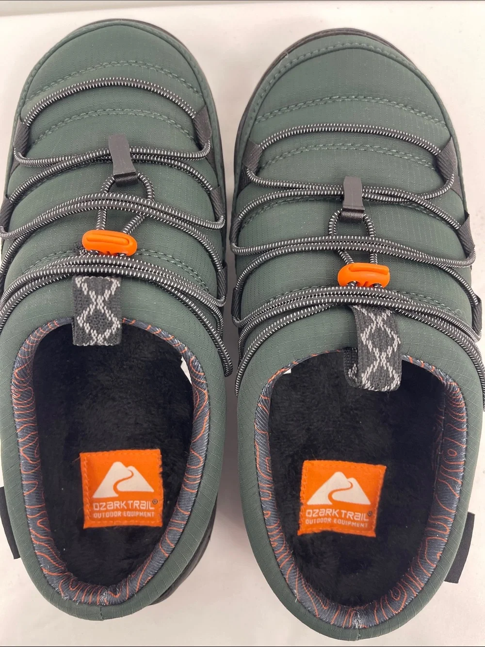 Ozark Trail Green Slip-On Loafers with Orange Toggle MENS size 7
